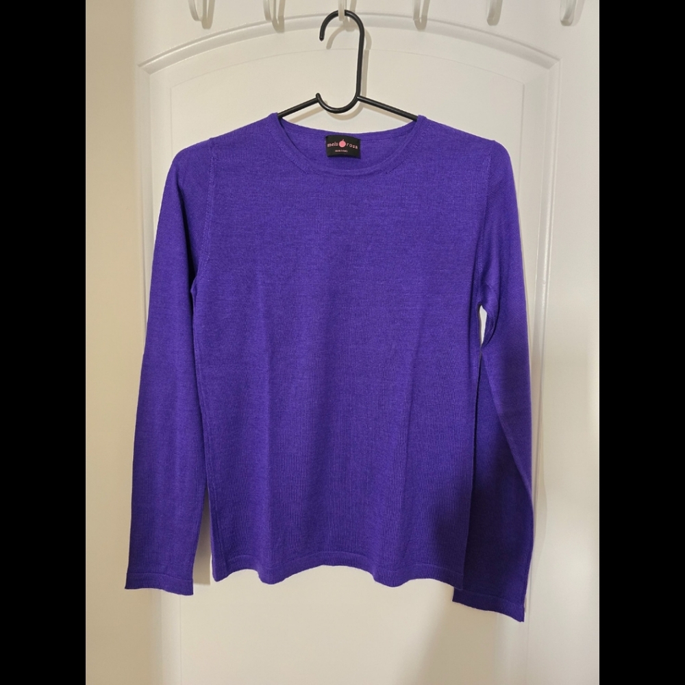 Mela Rosa Cashmere/ Silk Knit Purple Long Sleeve 